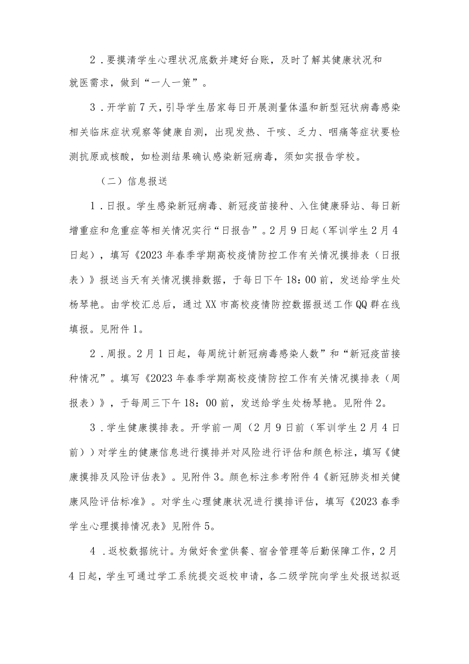 职业学院2023年春季学期开学学生疫情防控工作方案.docx_第2页