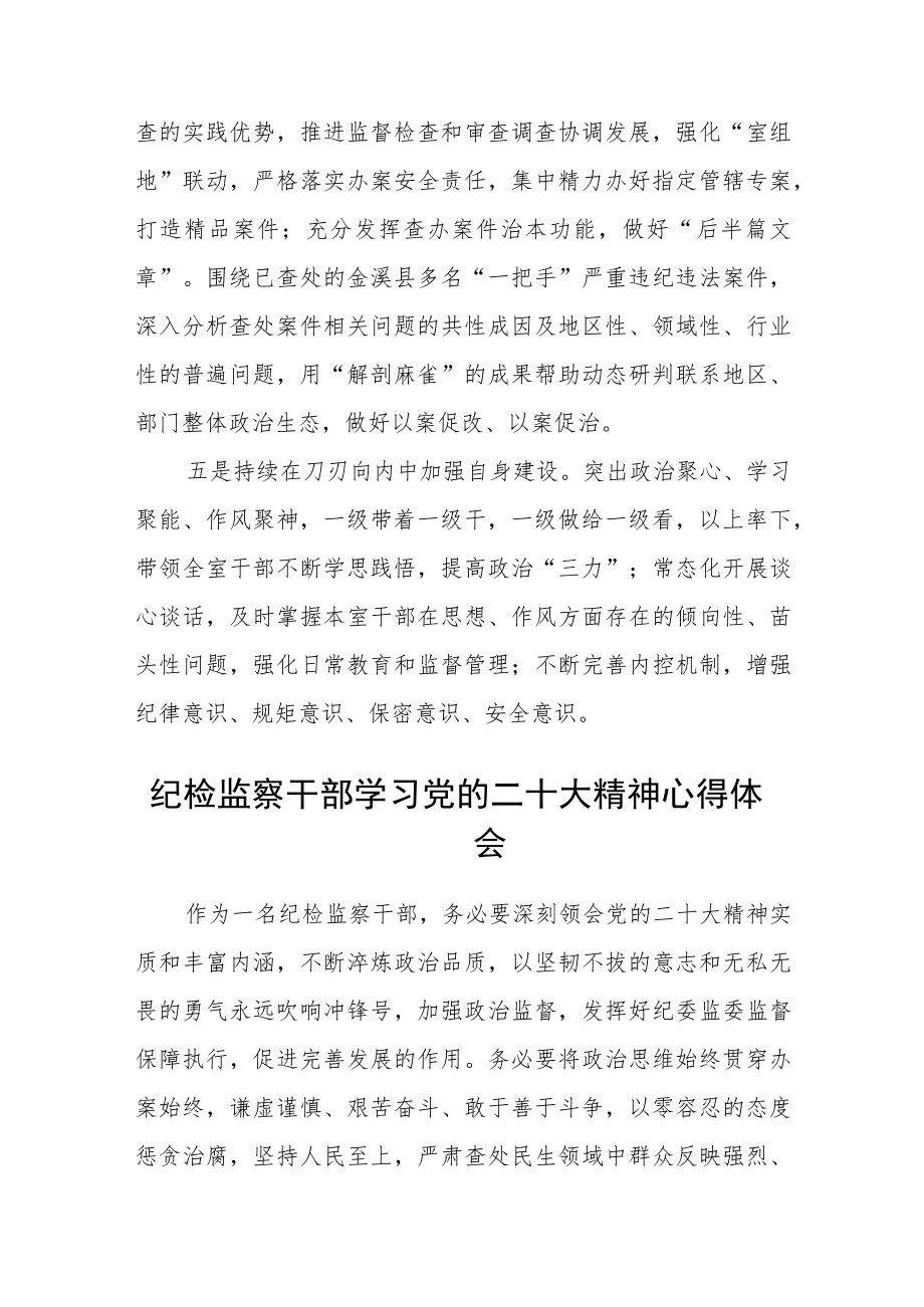 纪检监察干部学习党的二十大精神心得体会【精选五篇】.docx_第3页