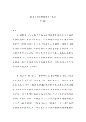 （3篇）民主生活会经验做法与亮点.docx