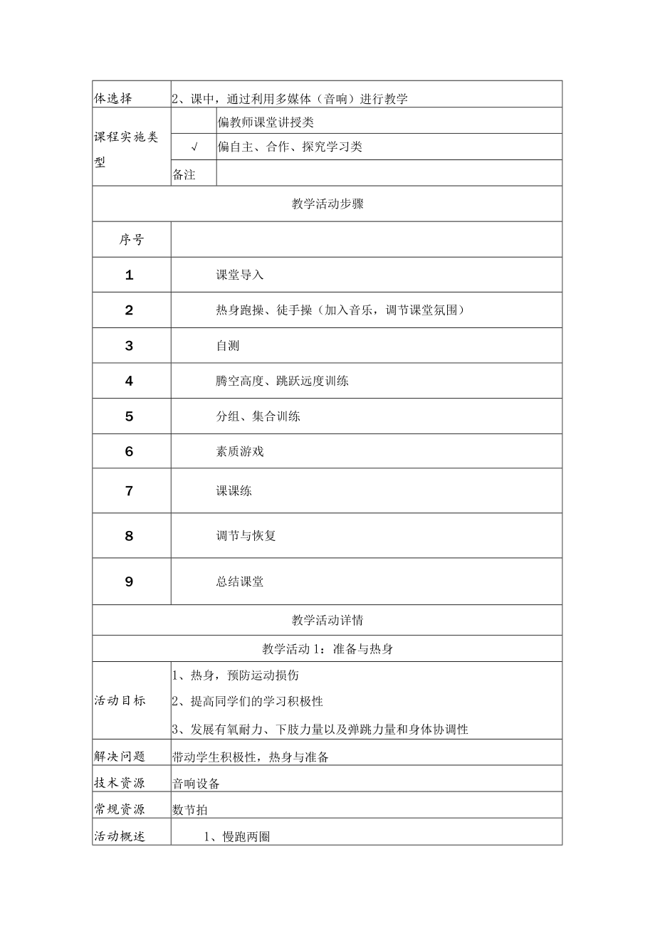 初一《体育与健康》立定跳远 教学设计.docx_第2页