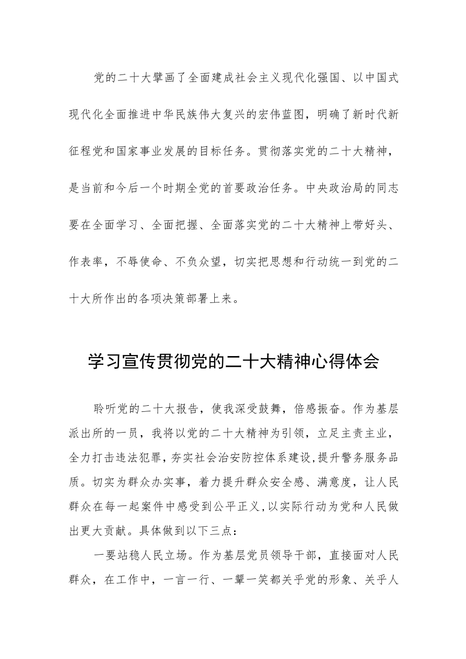 2023交警大队大队长学习党的二十大精神心得体会五篇.docx_第2页