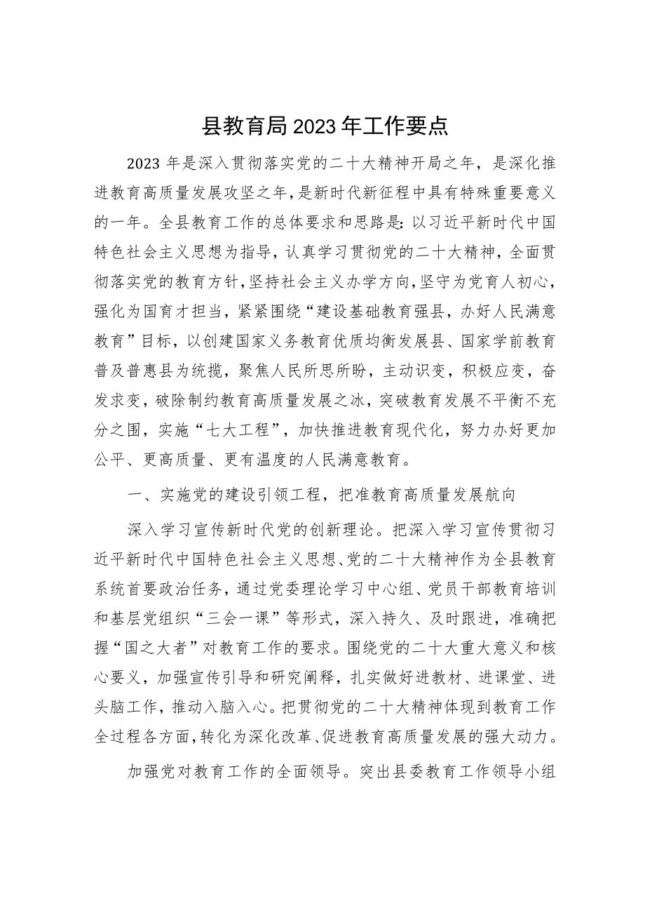 2023年工作要点（教育局+国企团委）.docx_第1页