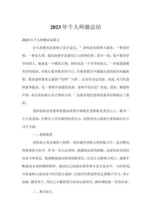 2023年个人师德总结.docx