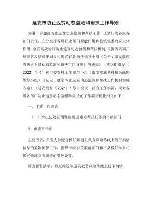 延安市防止返贫动态监测和帮扶工作导则.docx