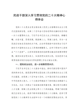 民政系统干部深入学习贯彻党的二十大精神心得体会.docx