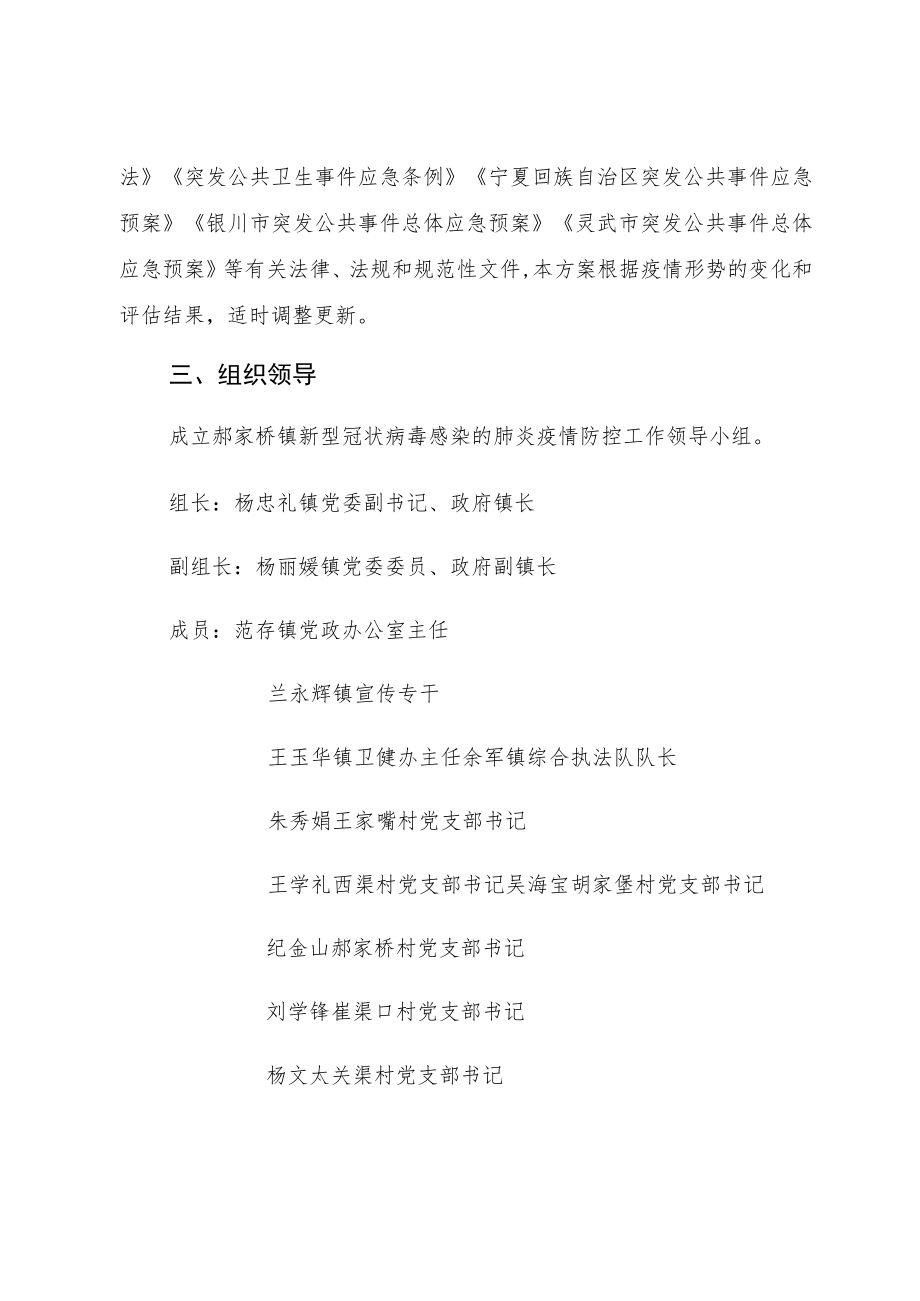 郝家桥镇新型冠状病毒感染的肺炎疫情防控工作方案.docx_第2页