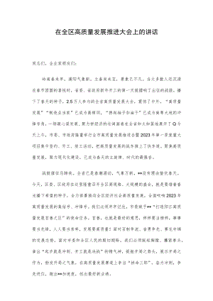 在全区高质量发展推进大会上的讲话.docx