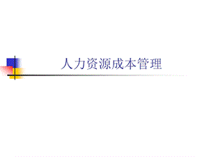 人力资源成本管理.ppt