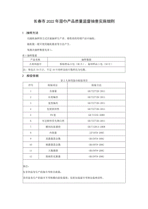 长春市2022年湿巾产品质量监督抽查实施细则.docx