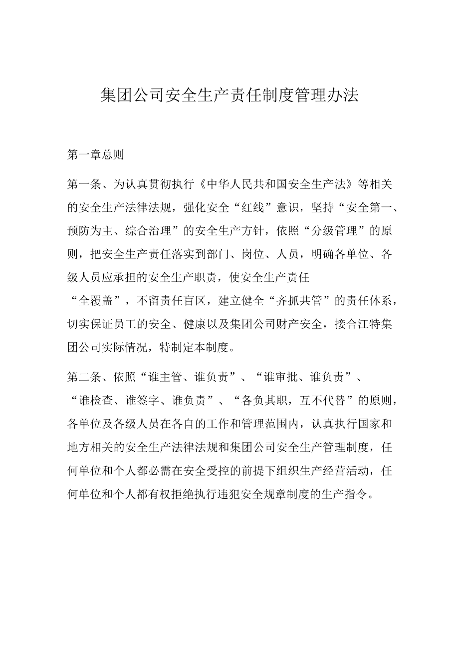 集团公司安全生产责任制度管理办法.docx_第1页