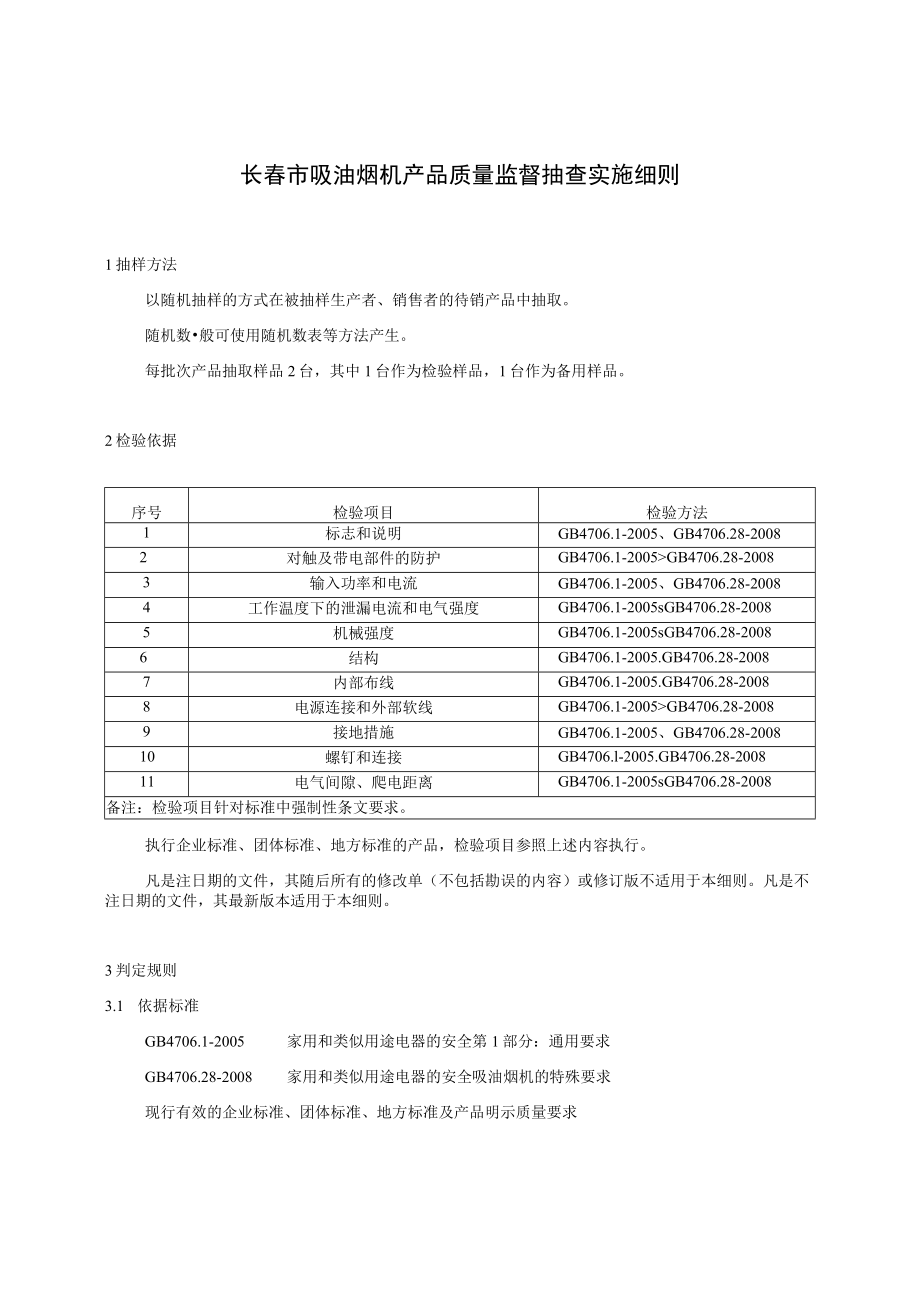 长春市吸油烟机产品质量监督抽查实施细则.docx_第1页