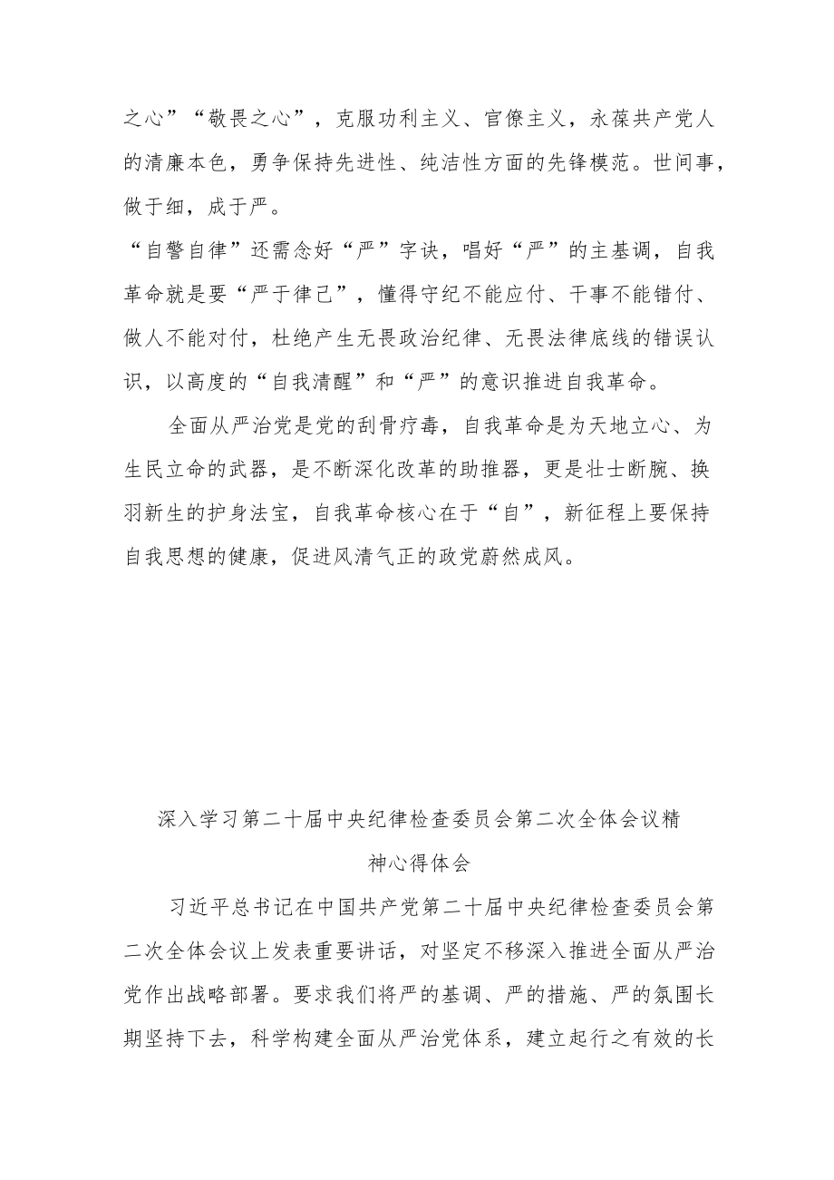 深入学习第二十届中央纪律检查委员会第二次全体会议精神心得体会3篇.docx_第3页