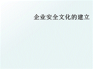 企业安全文化的建立.ppt