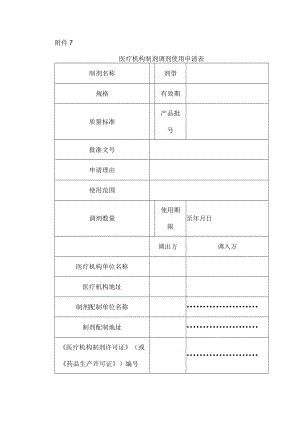 医疗机构制剂调剂使用申请表.docx