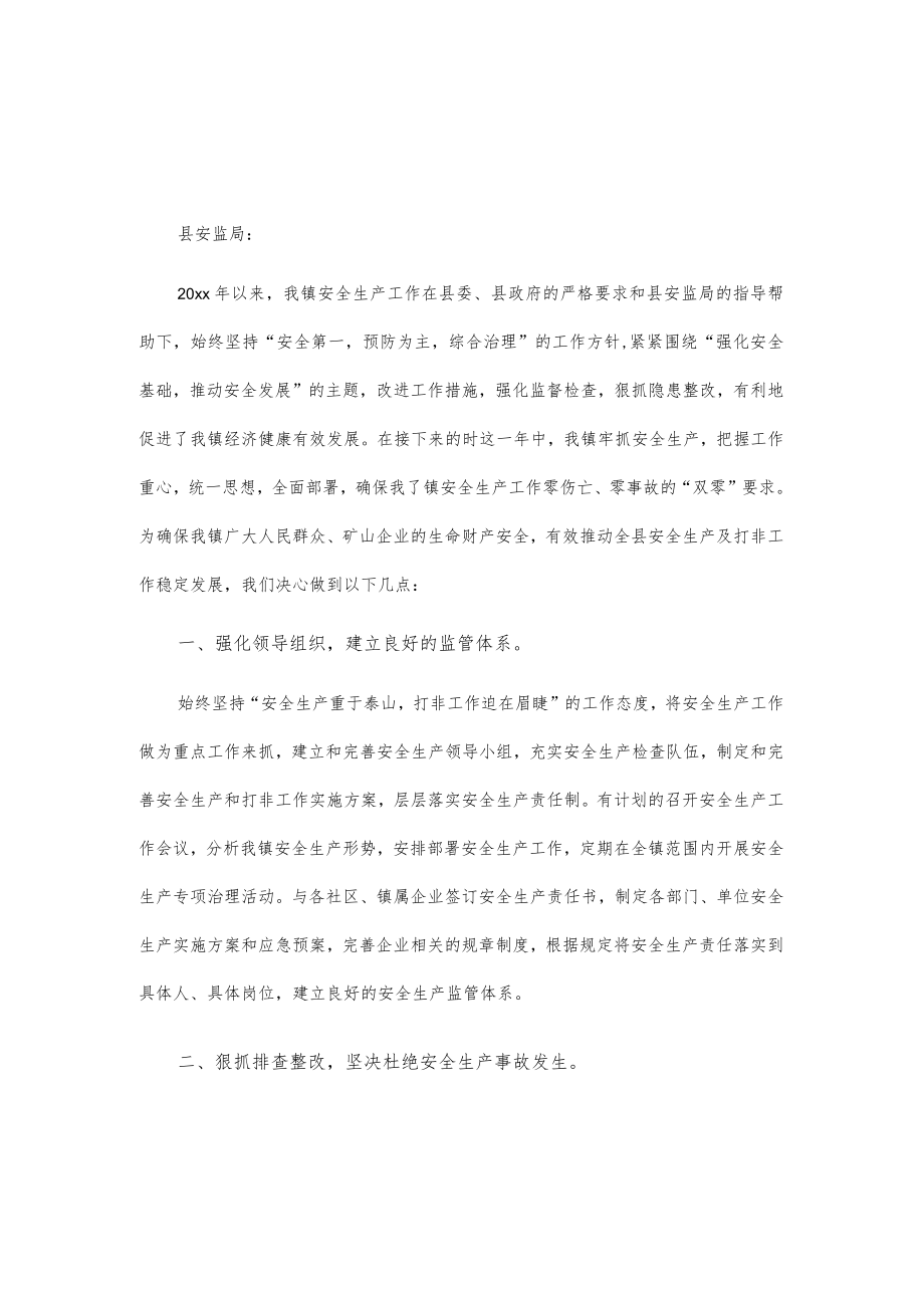 乡镇安全生产表态发言2篇.docx_第1页