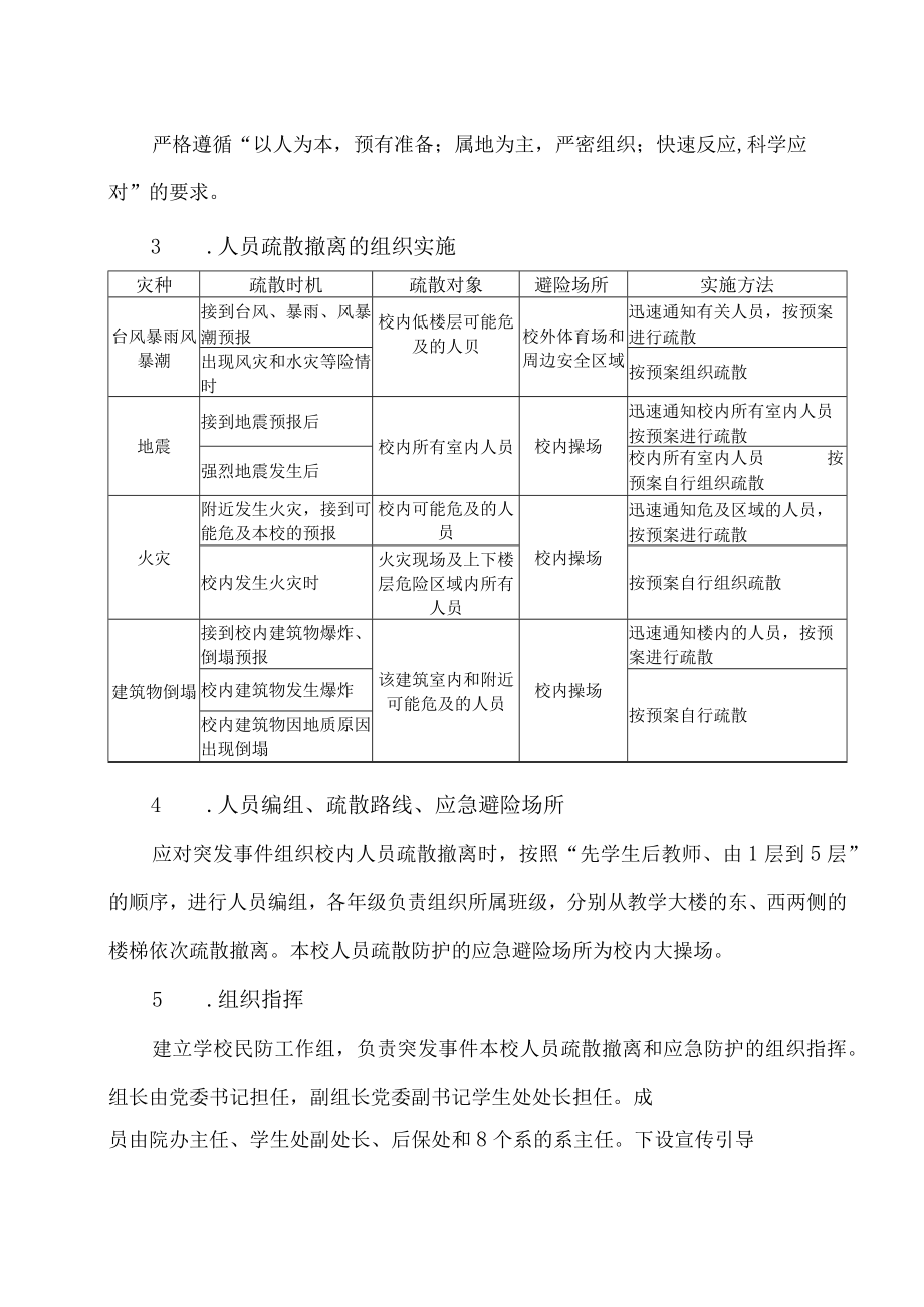 XX职业技术大学突发事件人员疏散撤离和应急防护预案.docx_第2页