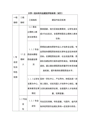 大学一流本科专业建设评估标准（试行）.docx