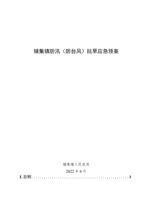 铺集镇防汛防台风抗旱应急预案.docx