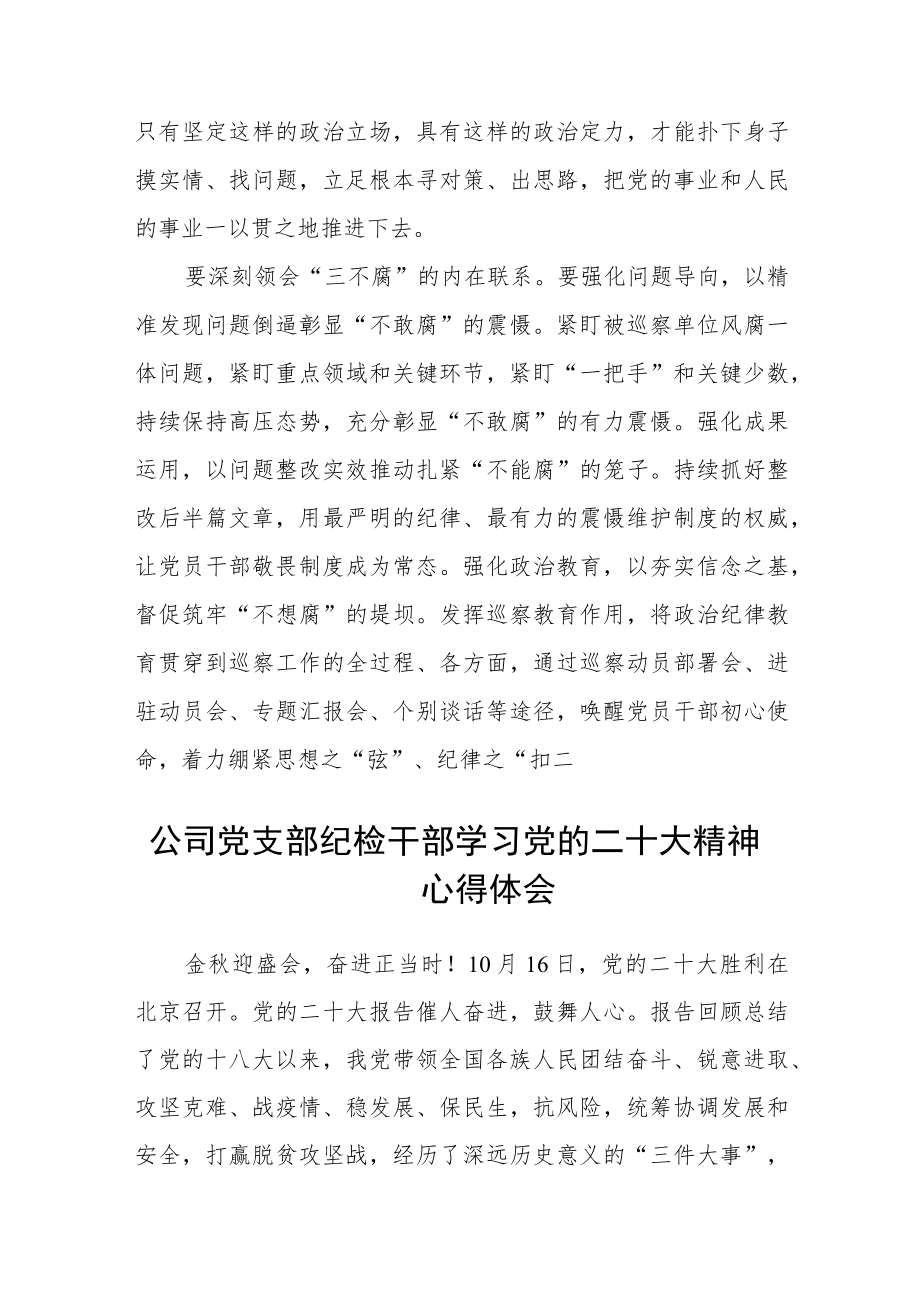 巡察主任学习党的二十大精神心得通用【三篇】.docx_第2页