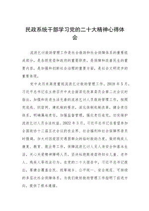 民政局机关干部学习贯彻党的二十大精神心得体会五篇合辑.docx