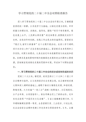 学习贯彻党的二十届二中全会对照检查报告.docx