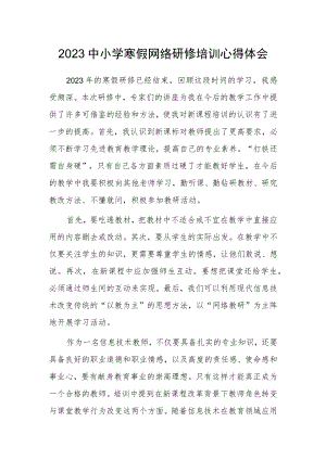 XX中小学老师寒假网络研修学习心得体会范文（共3篇）.docx