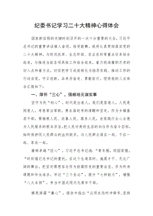 纪委书记学习二十大精神心得体会.docx