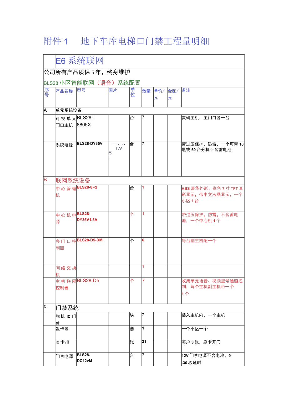 xx项目地下停车场电梯间门禁方案.docx_第1页