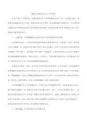 重要活动期间安全生产工作通知.docx