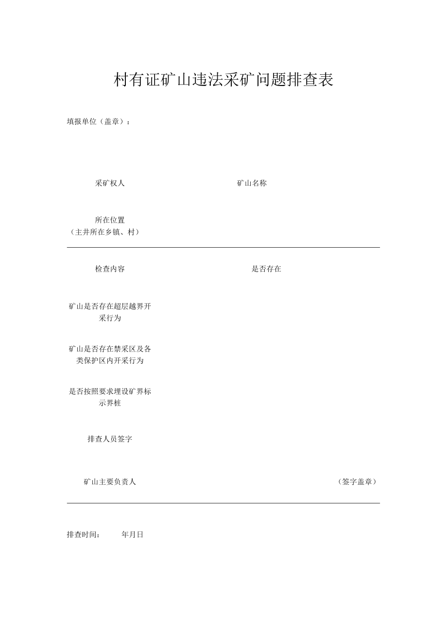 附件1 村非法勘查开采矿产资源问题排查表.docx_第2页