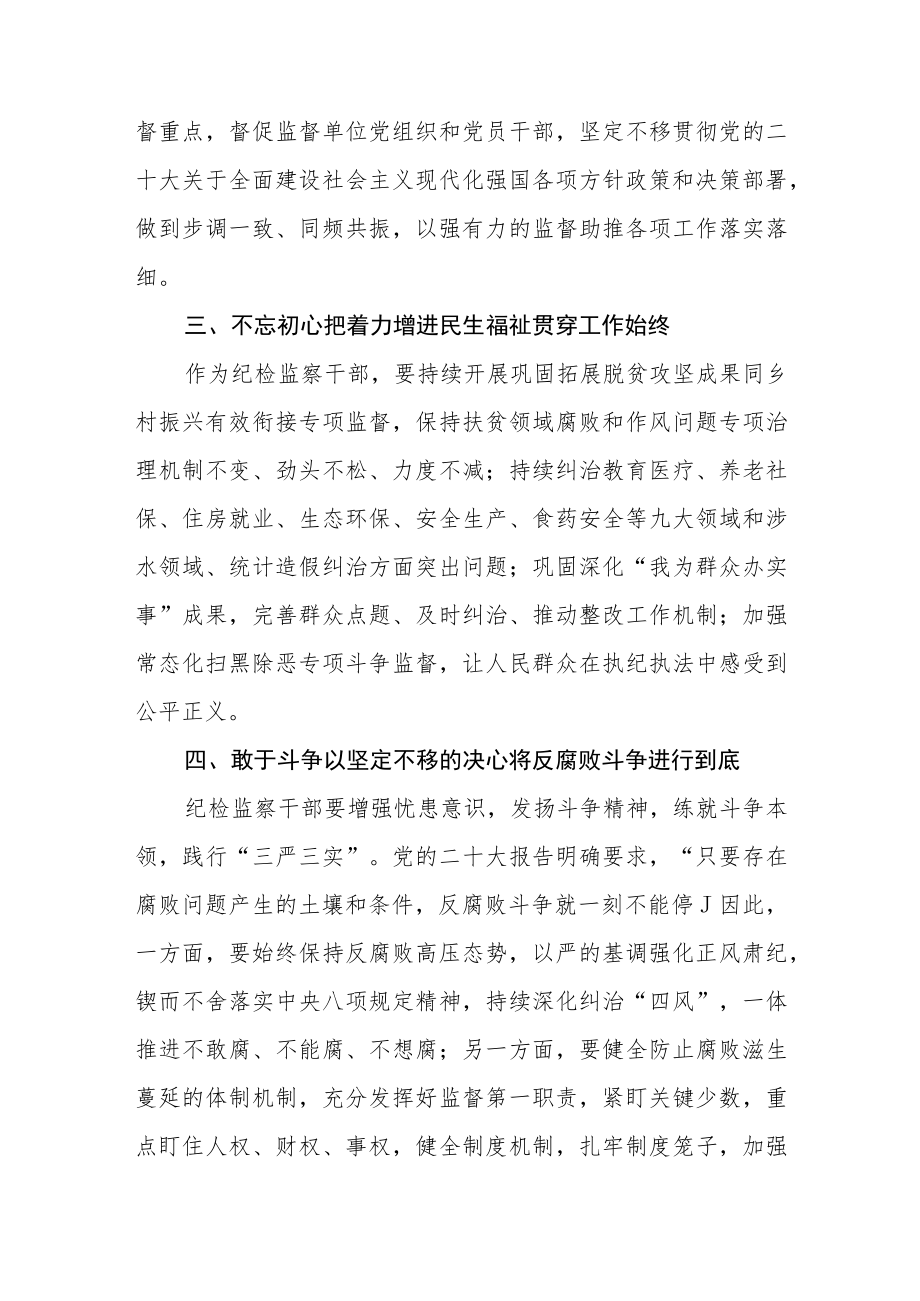 县委办纪检监察组组长学习党的二十大精神心得体会通用【三篇】.docx_第3页