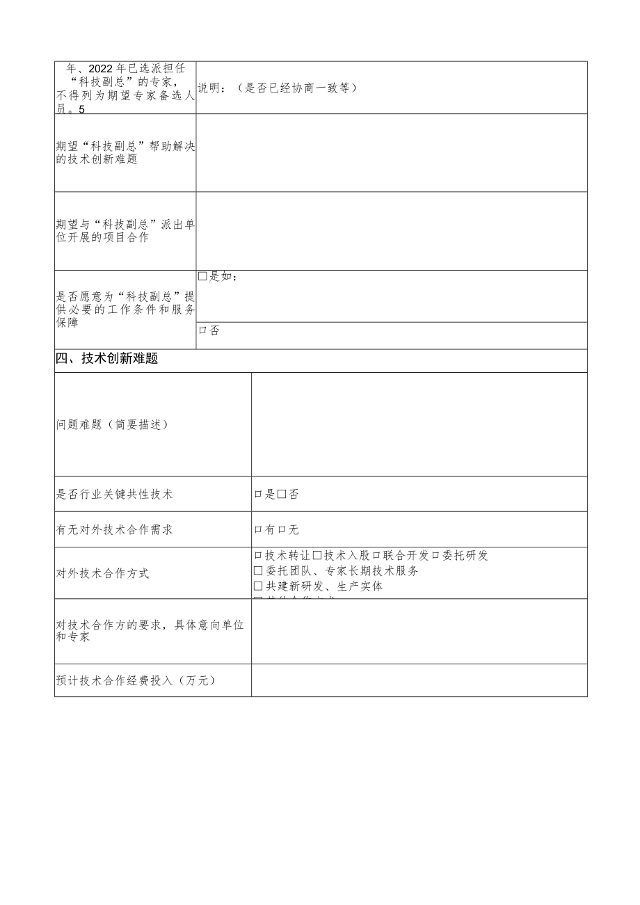 2023年企业“科技副总”需求与技术创新难题信息表.docx_第2页