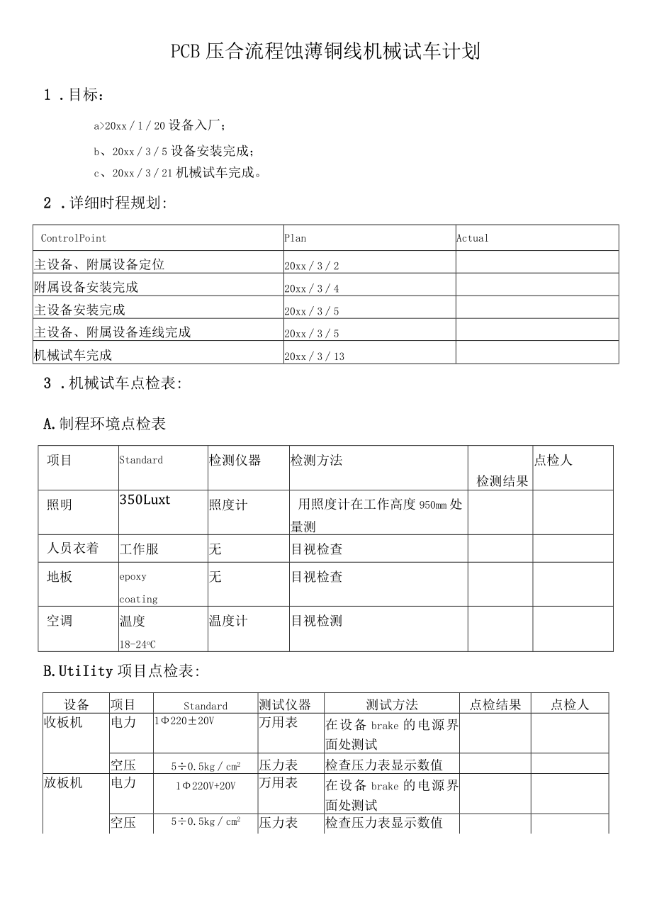 PCB蚀薄铜线机械试车计划.docx_第1页