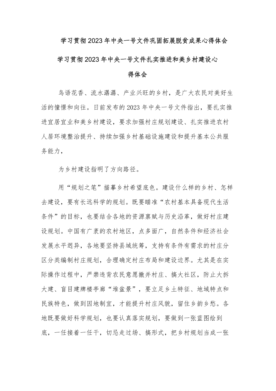 学习贯彻2023年中央一号文件心得体会3篇.docx_第3页