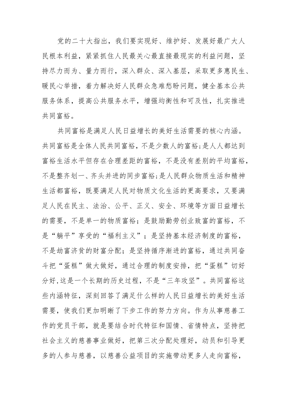 2023年民政干部深入学习贯彻党的二十大精神心得体会五篇样本.docx_第3页