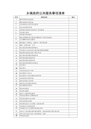 乡镇政府公共服务事项清单.docx