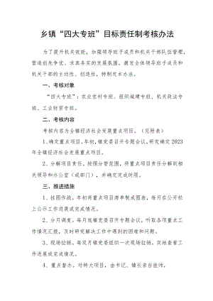 乡镇“四大专班”目标责任制考核办法.docx