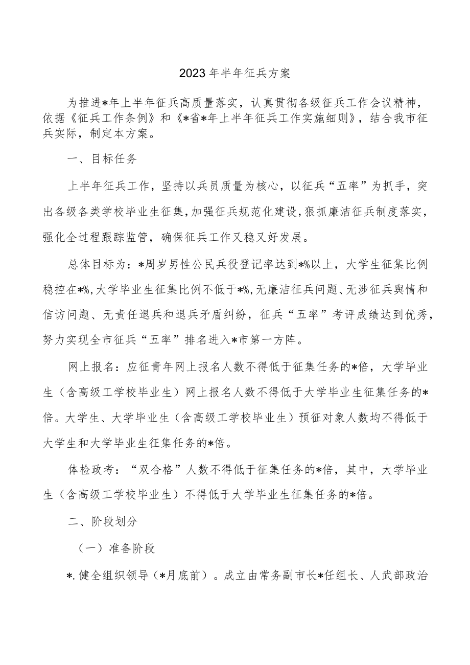 2023年半年征兵方案.docx_第1页