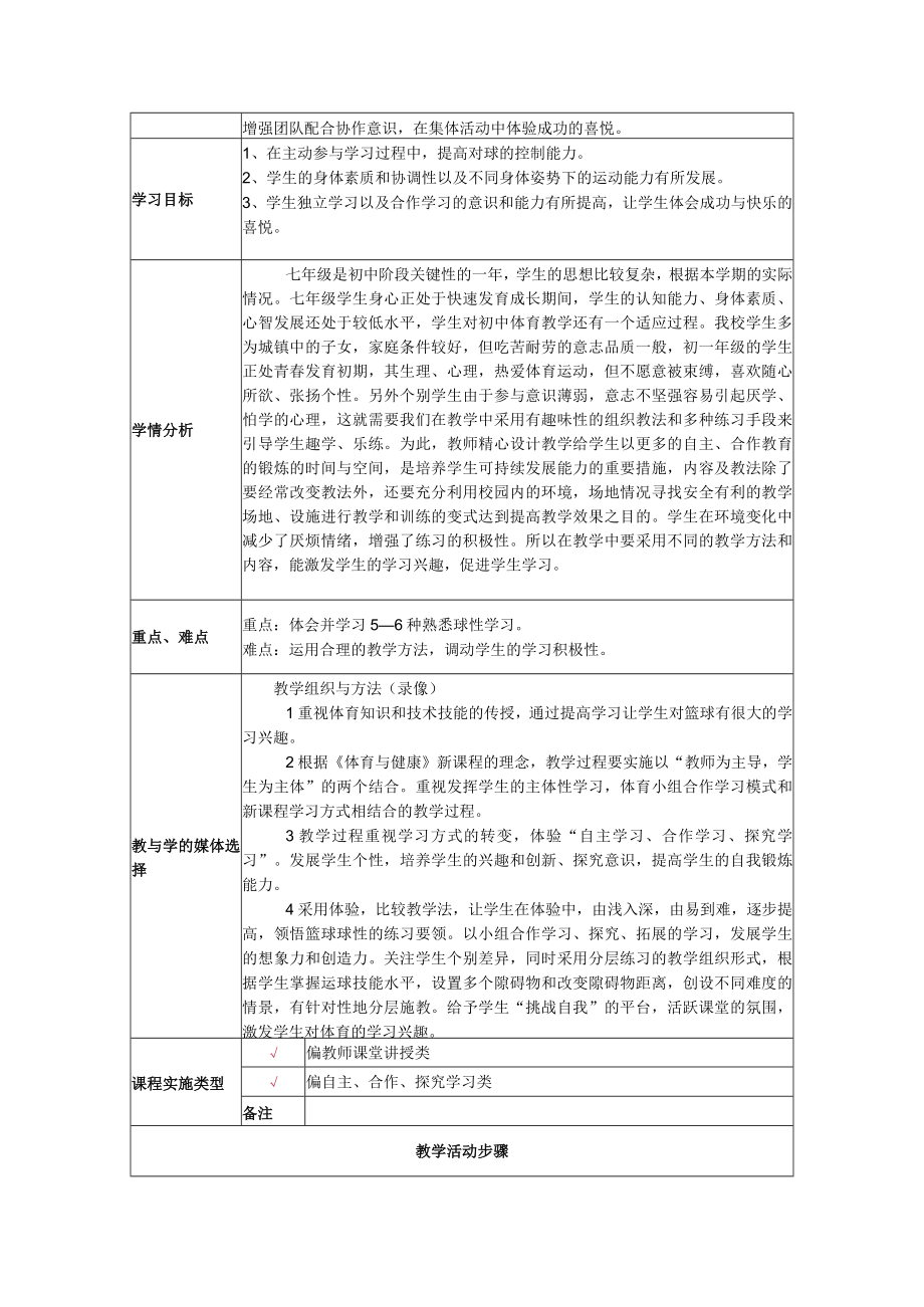 熟悉篮球的球性 教学设计.docx_第2页