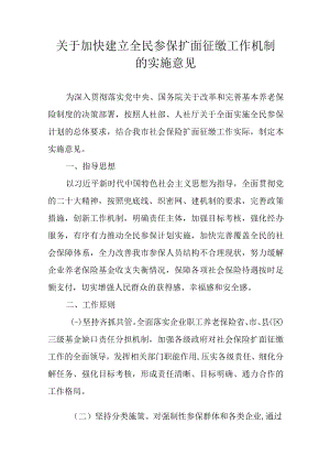 关于加快建立全民参保扩面征缴工作机制的实施意见.docx