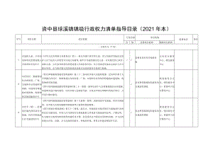 资中县球溪镇镇级行政权力清单指导目录2021年本.docx