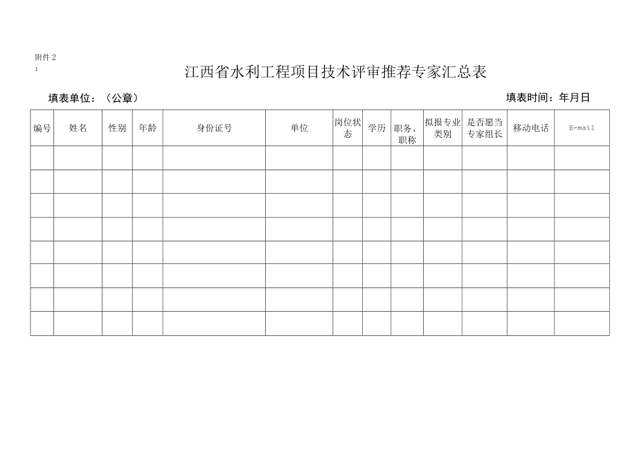 江西省水利工程项目评审专家入库申请表.docx_第2页