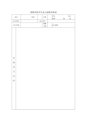 邯郸学院学生见习成绩考核表.docx