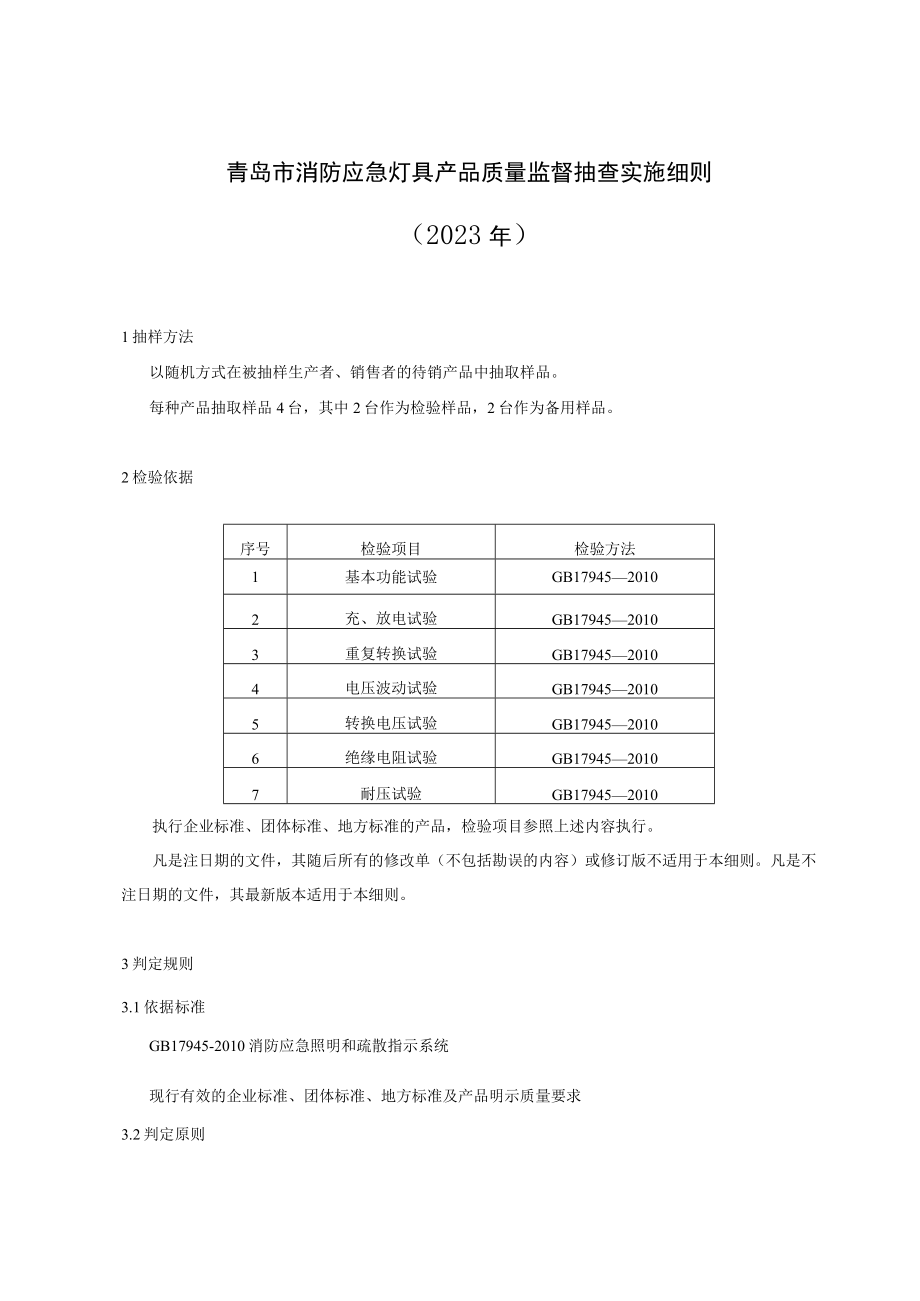 青岛市消防应急灯具产品质量监督抽查实施细则2023年.docx_第1页