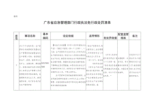 广东省应急管理部门行政执法免行政处罚清单.docx