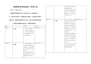 《钢铁是怎样炼成的》阅读计划.docx