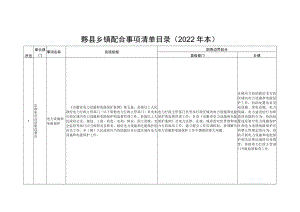 黟县乡镇配合事项清单目录2022年本.docx