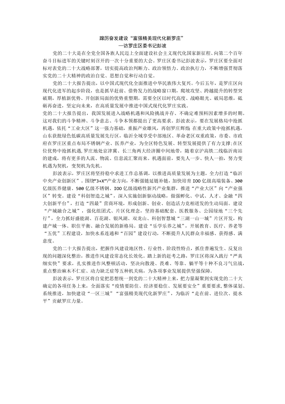 踔厉奋发建设“富强精美现代化新罗庄”.docx_第1页