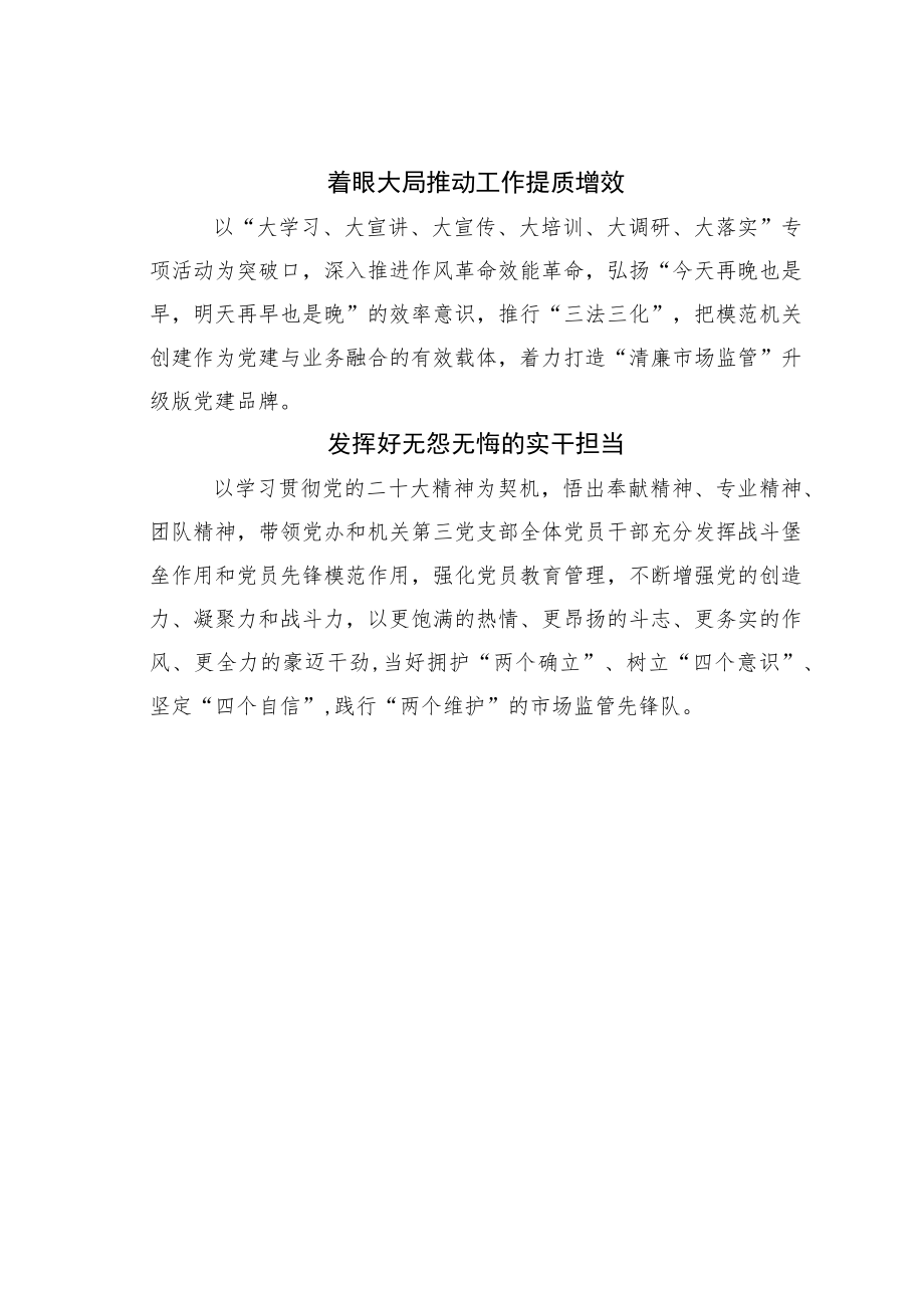 某某州市场监督管理局机关党委办公室主任学习二十大精神心得体会：深入学习宣传贯彻党的二十大精神推动党办工作高质量发展.docx_第2页