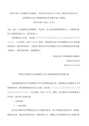 《黑龙江省深化公共法律服务专业人员职称制度改革实施方案》.docx